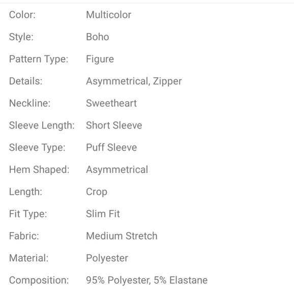 SHEIN 2XL Asymmetrical Angel Blue Zipper Crop Top - Picture 7 of 9